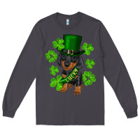 Smoke st. patrick's day lucky dachshund puppy Long Sleeve Tee - RanaPortraitStore