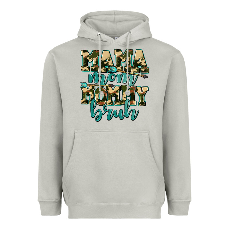 Mama Mom Mommy Bruh With Arrow Heavyweight Hoodie by AdoDesignShop | Teevron