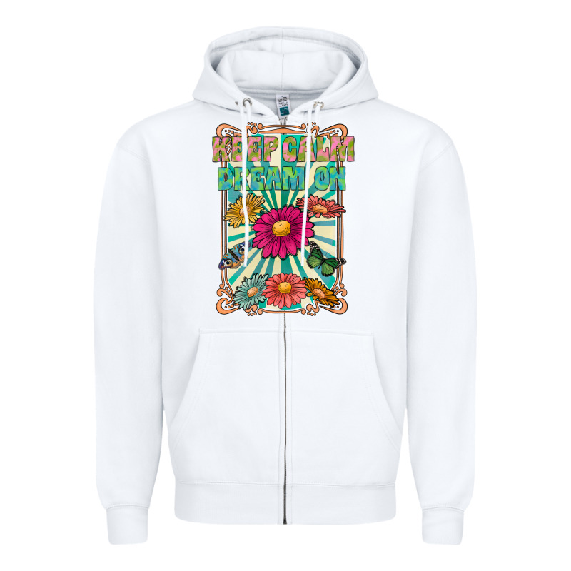 Keep Calm Dream On Zipper Hoodie by CowhideDigitalArt | Teevron