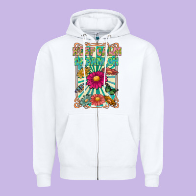Keep Calm Dream On Zipper Hoodie Designed By Cowhidedigitalart