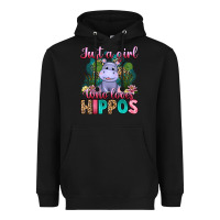 Black just a girl who loves hippos Heavyweight Hoodie - Artiststas
