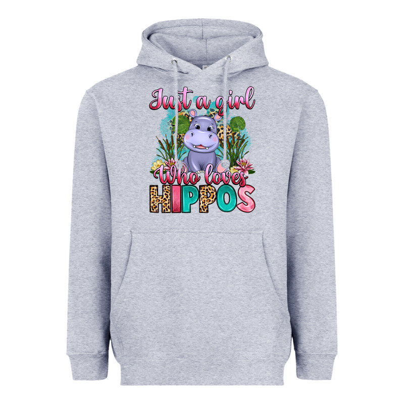 Just A Girl Who Loves Hippos Heavyweight Hoodie by Artiststas | Teevron