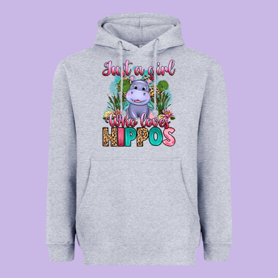 Just A Girl Who Loves Hippos Heavyweight Hoodie Designed By Artiststas