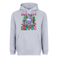 Heather Grey just a girl who loves hippos Heavyweight Hoodie - Artiststas