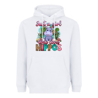 White just a girl who loves hippos Heavyweight Hoodie - Artiststas