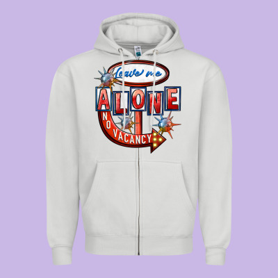 Leave Me Alone Anti Valentines Day Zipper Hoodie Designed By Fadigitalartstudio