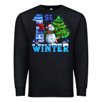 Black first winter with snowman Premium Sweatshirt - AdoDesignShop
