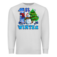 Dove Grey first winter with snowman Premium Sweatshirt - AdoDesignShop