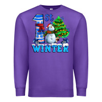 Purple first winter with snowman Premium Sweatshirt - AdoDesignShop
