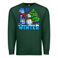 Sports Green first winter with snowman Premium Sweatshirt - AdoDesignShop