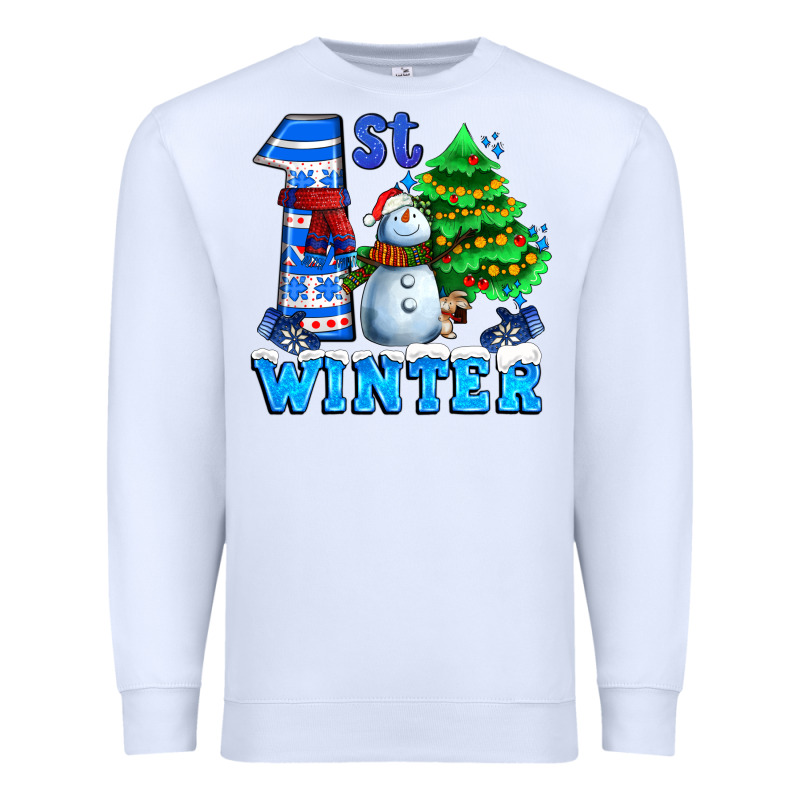 First Winter With Snowman Premium Sweatshirt by AdoDesignShop | Teevron