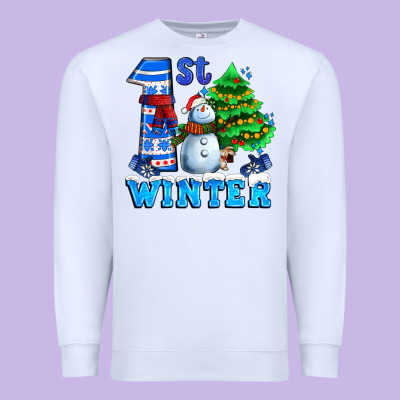 First Winter With Snowman Premium Sweatshirt Designed By Adodesignshop