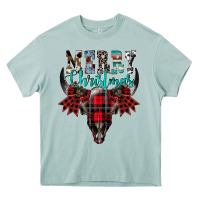 Arona merry christmas bull skull Heavy Core Tee - CowhideDigitalArt