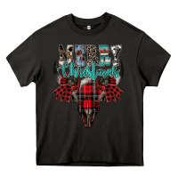 Asphalt merry christmas bull skull Heavy Core Tee - CowhideDigitalArt