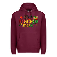 Burgundy black teacher magic juneteenth Premium Hoodie - MaliasSmallBusiness