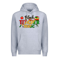 Heather Grey black teacher magic juneteenth Premium Hoodie - MaliasSmallBusiness