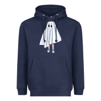 Navy cute ghost Heavyweight Hoodie - BundleAndBundleShop