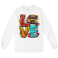 White love school bus Long Sleeve Tee - texasbilliewilder