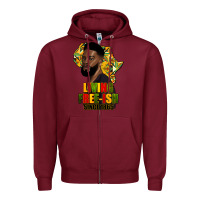 Burgundy juneteenth living freeish since 1865 Zipper Hoodie - HRA Design Shop