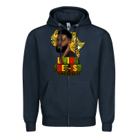 Navy juneteenth living freeish since 1865 Zipper Hoodie - HRA Design Shop