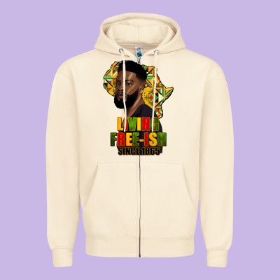 Juneteenth Living Freeish Since 1865 Zipper Hoodie Designed By Hra Design Shop