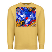 Antique Gold 4th of july school bus seamless pattern Premium Sweatshirt - BundleAndBundleShop