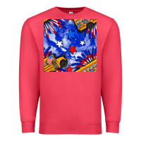 Cardinal 4th of july school bus seamless pattern Premium Sweatshirt - BundleAndBundleShop