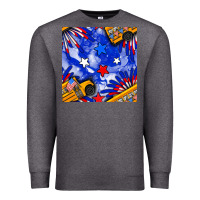 Charcoal Heather 4th of july school bus seamless pattern Premium Sweatshirt - BundleAndBundleShop