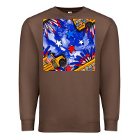 Chestnut 4th of july school bus seamless pattern Premium Sweatshirt - BundleAndBundleShop