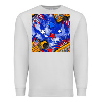 Dove Grey 4th of july school bus seamless pattern Premium Sweatshirt - BundleAndBundleShop