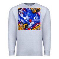 Heather Grey 4th of july school bus seamless pattern Premium Sweatshirt - BundleAndBundleShop
