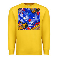 Lemon 4th of july school bus seamless pattern Premium Sweatshirt - BundleAndBundleShop