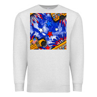 Oatmeal Heather 4th of july school bus seamless pattern Premium Sweatshirt - BundleAndBundleShop