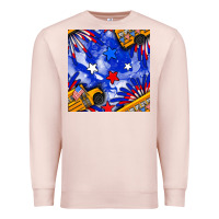 Pale Pink 4th of july school bus seamless pattern Premium Sweatshirt - BundleAndBundleShop