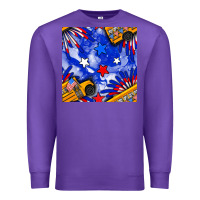 Purple 4th of july school bus seamless pattern Premium Sweatshirt - BundleAndBundleShop