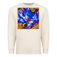 Sandshell 4th of july school bus seamless pattern Premium Sweatshirt - BundleAndBundleShop