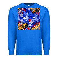 True Royal 4th of july school bus seamless pattern Premium Sweatshirt - BundleAndBundleShop