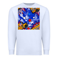 White 4th of july school bus seamless pattern Premium Sweatshirt - BundleAndBundleShop