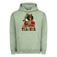 Pigment Oil Green very merry teacher skeleton Urban Hoodie - NancyCooperArtShop