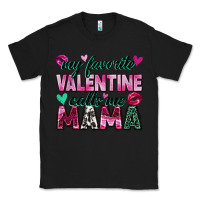Black my favorite valentine calls me mama Classic Tee - Zillion Design Studio
