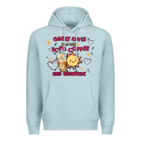 Blue Mist great days start with iced coffee and gratitude Premium Hoodie - MaliasSmallBusiness