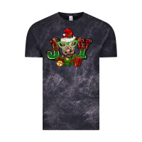 Cloud Black christmas joy cow Vintage Tee - BarkalooDesign