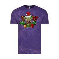 Cloud Purple christmas joy cow Vintage Tee - BarkalooDesign
