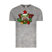 Cloud Rock christmas joy cow Vintage Tee - BarkalooDesign