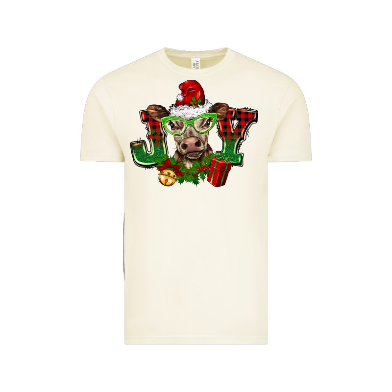Christmas Joy Cow Vintage Tee by BarkalooDesign | Teevron