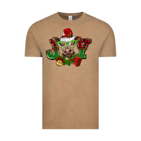 Vintage Coffee christmas joy cow Vintage Tee - BarkalooDesign