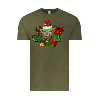 Vintage Olive christmas joy cow Vintage Tee - BarkalooDesign