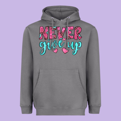 Never Give Up Heavyweight Hoodie Designed By Jahusdesignshop
