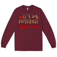 Burgundy it s a football kinda day Long Sleeve Tee - Zillion Design Studio
