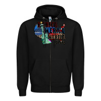 Black Merica Merica Merica vibes 4th of july Zipper Hoodie - CowGirlArtShop